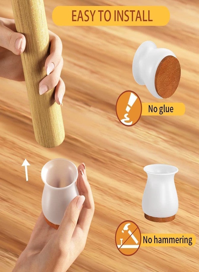 CLICKSWIFT واقيات أرجل الكراسي من كليك سويفت، أغطية أرجل الكراسي، واقيات أثاث لمنع الخدوش، وتقليل الضوضاء، ومنع الانزلاق | أغطية أرجل أثاث للكراسي والطاولات، لون شفاف، 4 قطع - Image 2